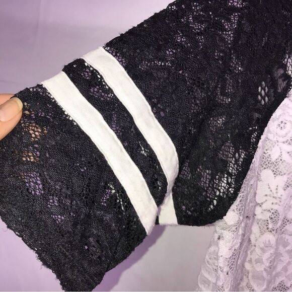 Torrid Black and White Lace Football T-shirt - Picture 9 of 9